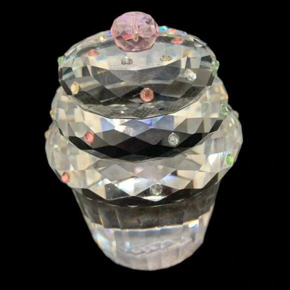 *Simon Designs Crystal Cupcake With Sprinkles Faux Gem Accents- NIB